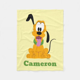 Cheerful Pluto Puppy Graphic Fleece Blanket