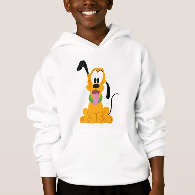 Cheerful Pluto Puppy Graphic Hoodie (Front)