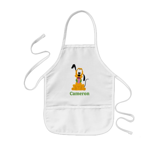 Cheerful Pluto Puppy Graphic Kids' Apron (Front)