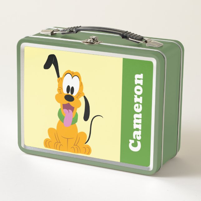 Cheerful Pluto Puppy Graphic Metal Lunch Box (Front)