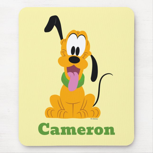 Cheerful Pluto Puppy Graphic Mouse Pad (Front)