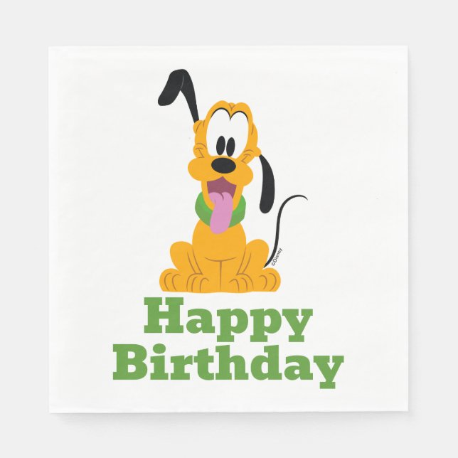 Cheerful Pluto Puppy Graphic Napkins (Front)