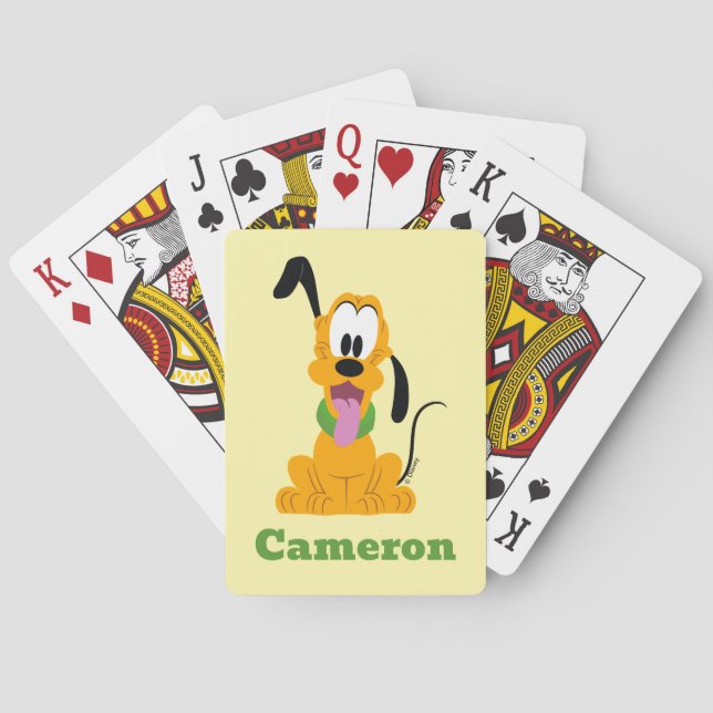 Cheerful Pluto Puppy Graphic Poker Cards (Back)