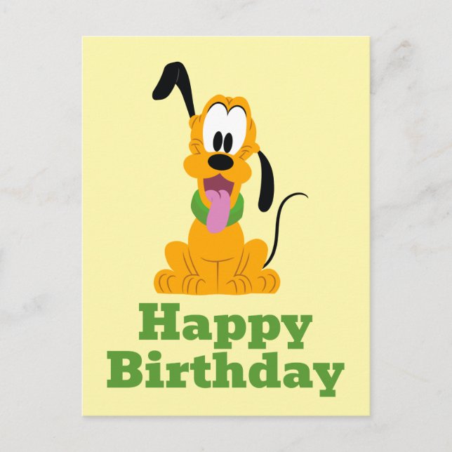Cheerful Pluto Puppy Graphic Postcard (Front)
