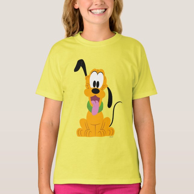 Cheerful Pluto Puppy Graphic T-Shirt (Front)