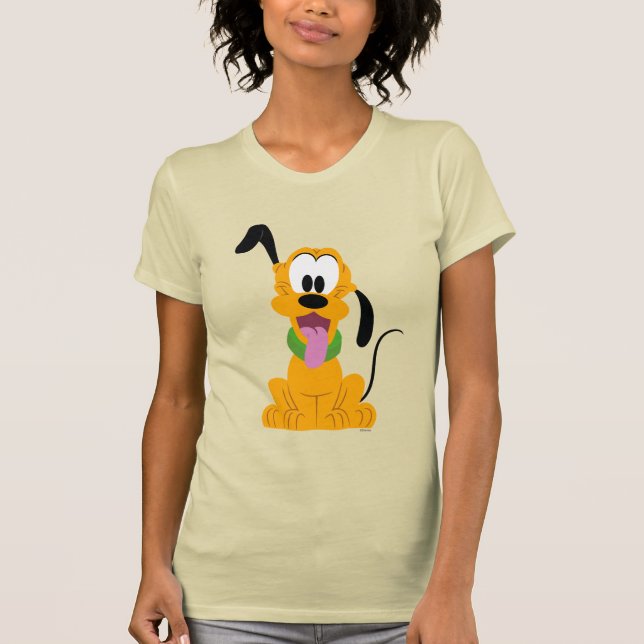 Cheerful Pluto Puppy Graphic T-Shirt (Front)