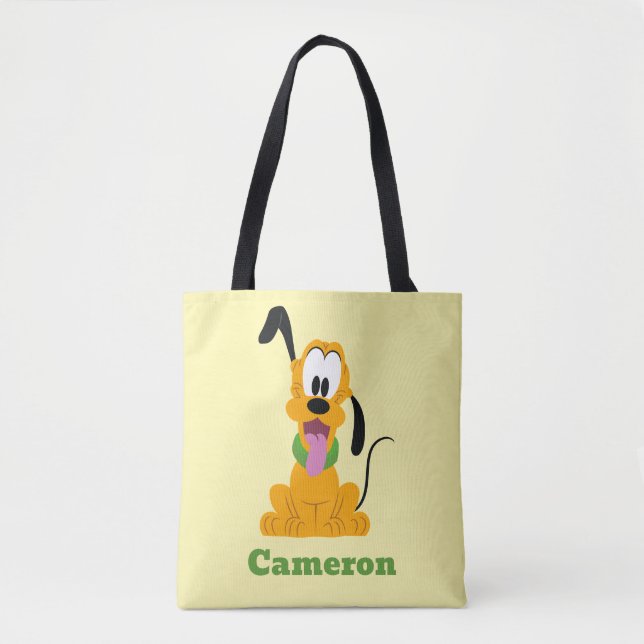 Cheerful Pluto Puppy Graphic Tote Bag (Front)