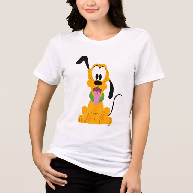 Cheerful Pluto Puppy Graphic Tri-Blend Shirt (Front)
