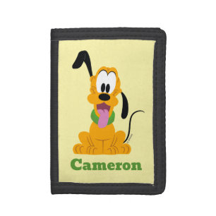 Cheerful Pluto Puppy Graphic Tri-fold Wallet