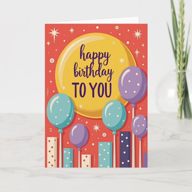 Cheerful Polka Dot Birthday Card (Front)