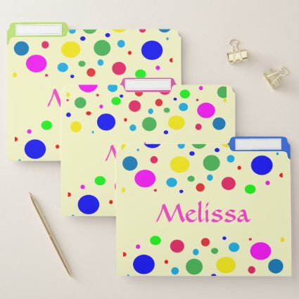 Cheerful Polka Dot Bubble Balloons File Folder Set