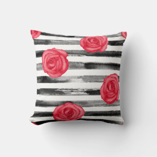Cheerful Poppy Fields Throw Pillow