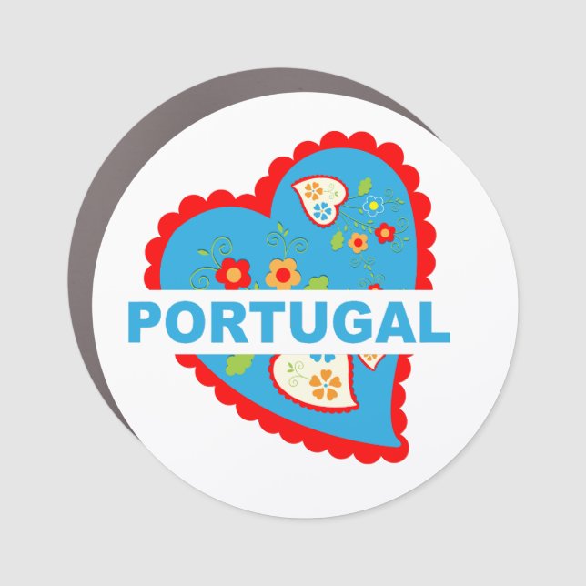 Cheerful Portuguese heart Car Magnet (Front)