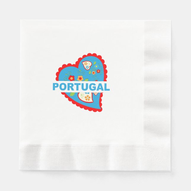 Cheerful Portuguese heart Napkins (Front)