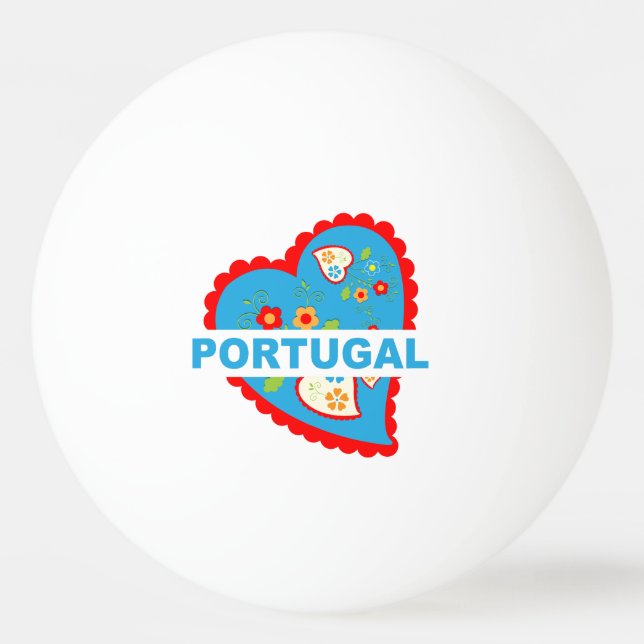 Cheerful Portuguese heart Ping Pong Ball (Front)