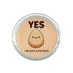 Cheerful Potato Affirmation Ring