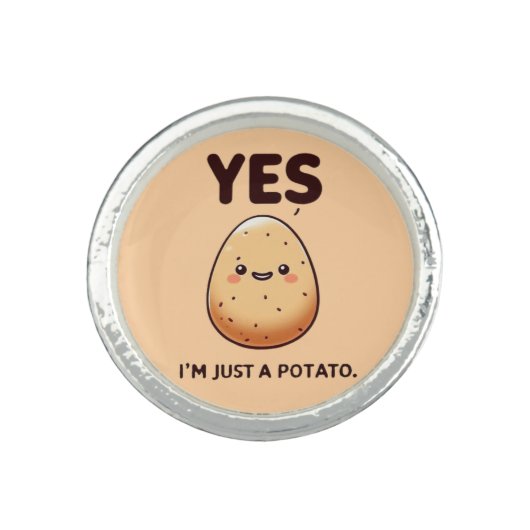 Cheerful Potato Affirmation Ring (Front)
