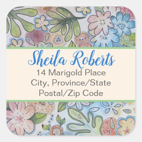 Cheerful Pretty Floral Address Label 20