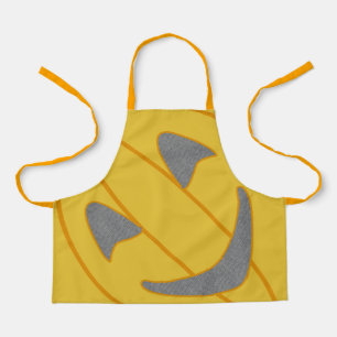 Cheerful Pumpkin Costume Design Halloween Orange Apron