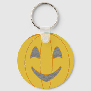 Cheerful Pumpkin Costume Design Halloween Orange Keychain