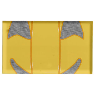 Cheerful Pumpkin Costume Design Halloween Orange Place Card Holder
