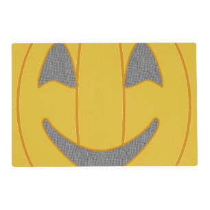 Cheerful Pumpkin Costume Design Halloween Orange Placemat