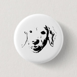 Cheerful Pup Badge Button