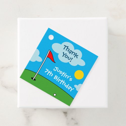 Cheerful putt putt mini golf kids Birthday party Favor Tags