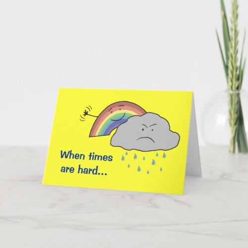 Cheerful Rainbow Behind a Cloud Encouragement Card