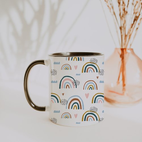 Cheerful Rainbow Pattern Coffee Mug