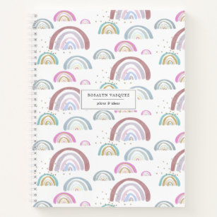 Cheerful Rainbow Pattern Personalized Journal