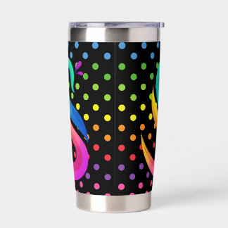 Cheerful Rainbow pattern Water Bottle Insulated Tumbler