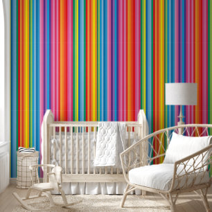 Cheerful Rainbow Stripes Wallpaper