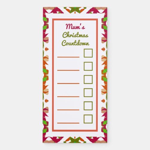 Cheerful Red Colorful Green Christmas Planner Magnetic Notepad