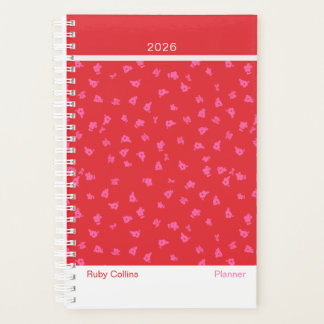 Cheerful Red Floral Modern Planner