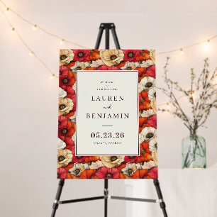 Cheerful Red Floral Poppies Foam Board
