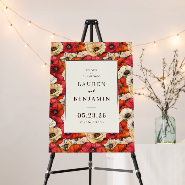 Cheerful Red Floral Poppies Foam Board (In Situ (Stand))
