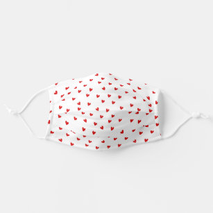 Cheerful Red Hearts Pattern Adult Cloth Face Mask