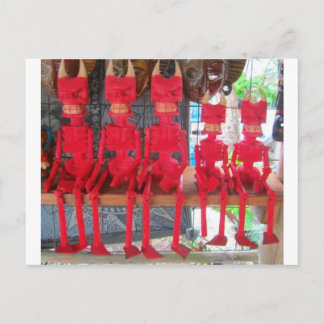 Cheerful Red Little Mexican Devils sitting around Postcard