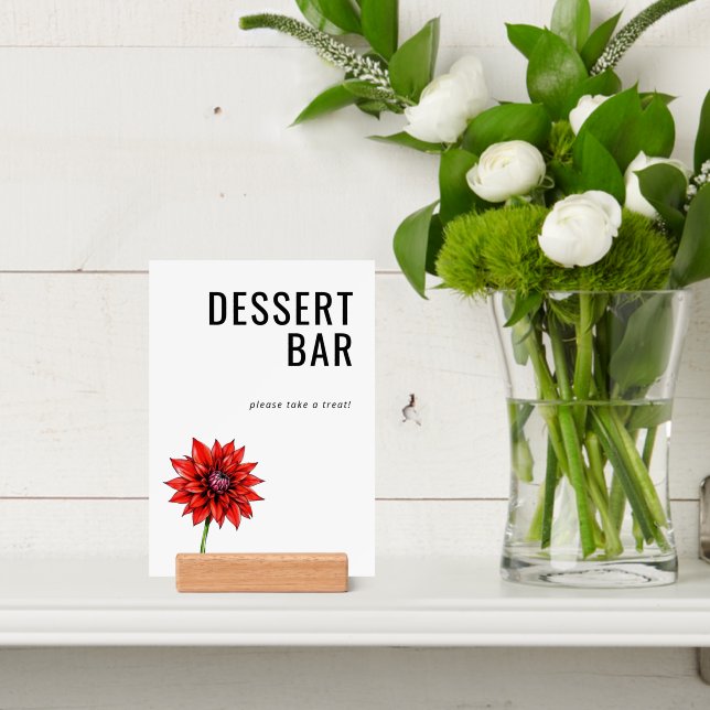 Cheerful Red Minimalist Dessert Bar Sign Holder (Insitu 4)