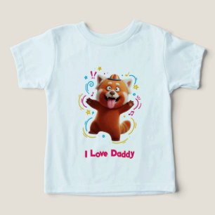 Cheerful Red Panda 3D Cartoon Toddler T-shirt