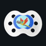 Cheerful Red Parrot Pacifier<br><div class="desc">This colorful macaw makes a bright and cheery design for any little one. The text is easily personalized.</div>