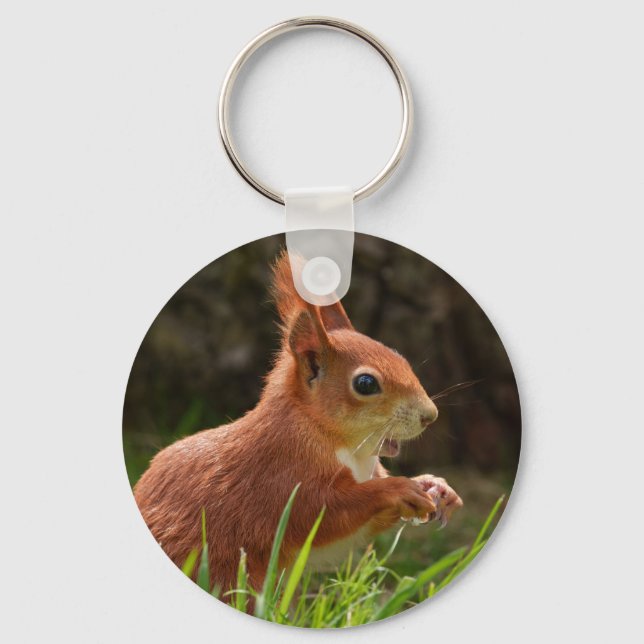 Cheerful Red Squirrel Keychain (Front)