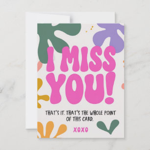 Cheerful Retro I Miss You Greeting Card Design