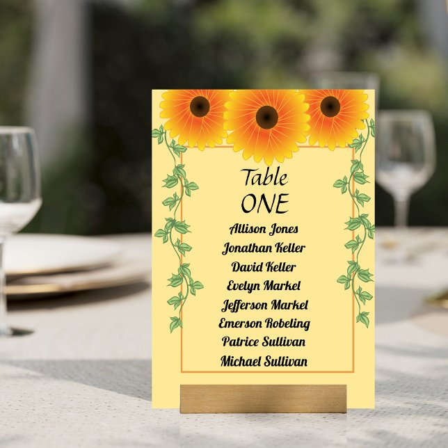 Cheerful Rising Sunflower  Table Number (Creator Uploaded)