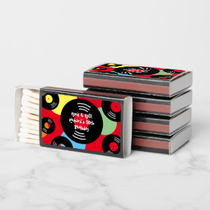 Cheerful Rock & Roll Birthday party matchboxes