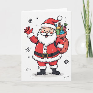 Cheerful Santa Christmas Card – Blank Inside Holid