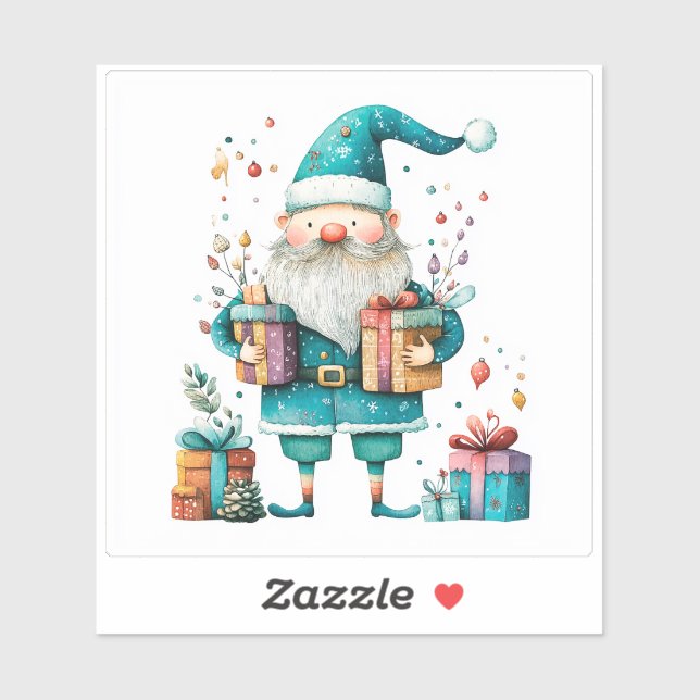 Cheerful Santa Christmas Sticker (Sheet)