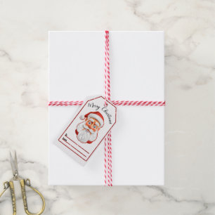 Cheerful Santa Christmas tags