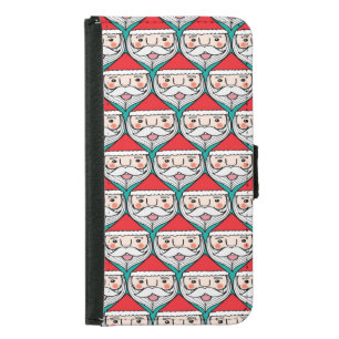 Cheerful Santa Claus Christmas Pattern Samsung Galaxy S5 Wallet Case